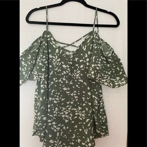Cold shoulder shirt with spaghetti straps. Kaileigh, size small.